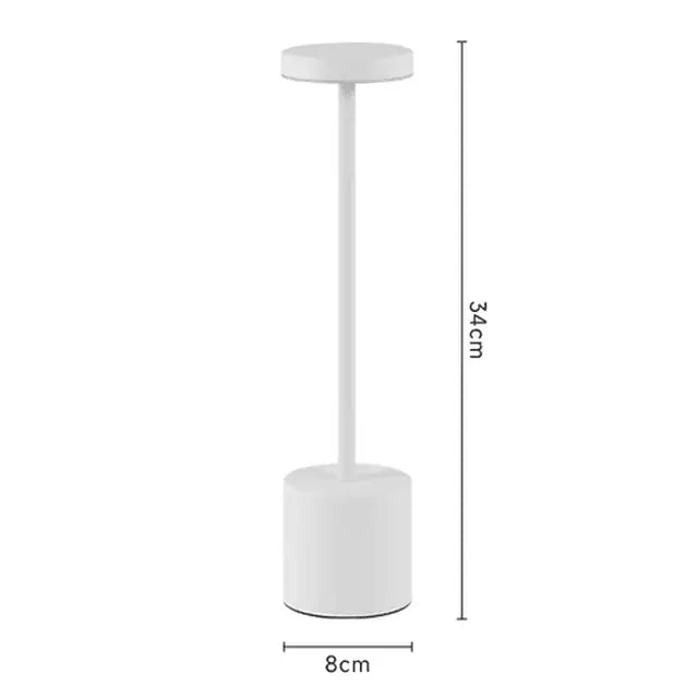 Luminária de Mesa de Metal Clássica com luzes LED e sensor de toque recarregável