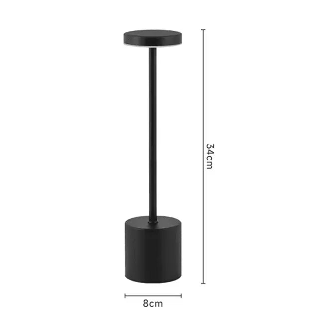 Luminária de Mesa de Metal Clássica com luzes LED e sensor de toque recarregável