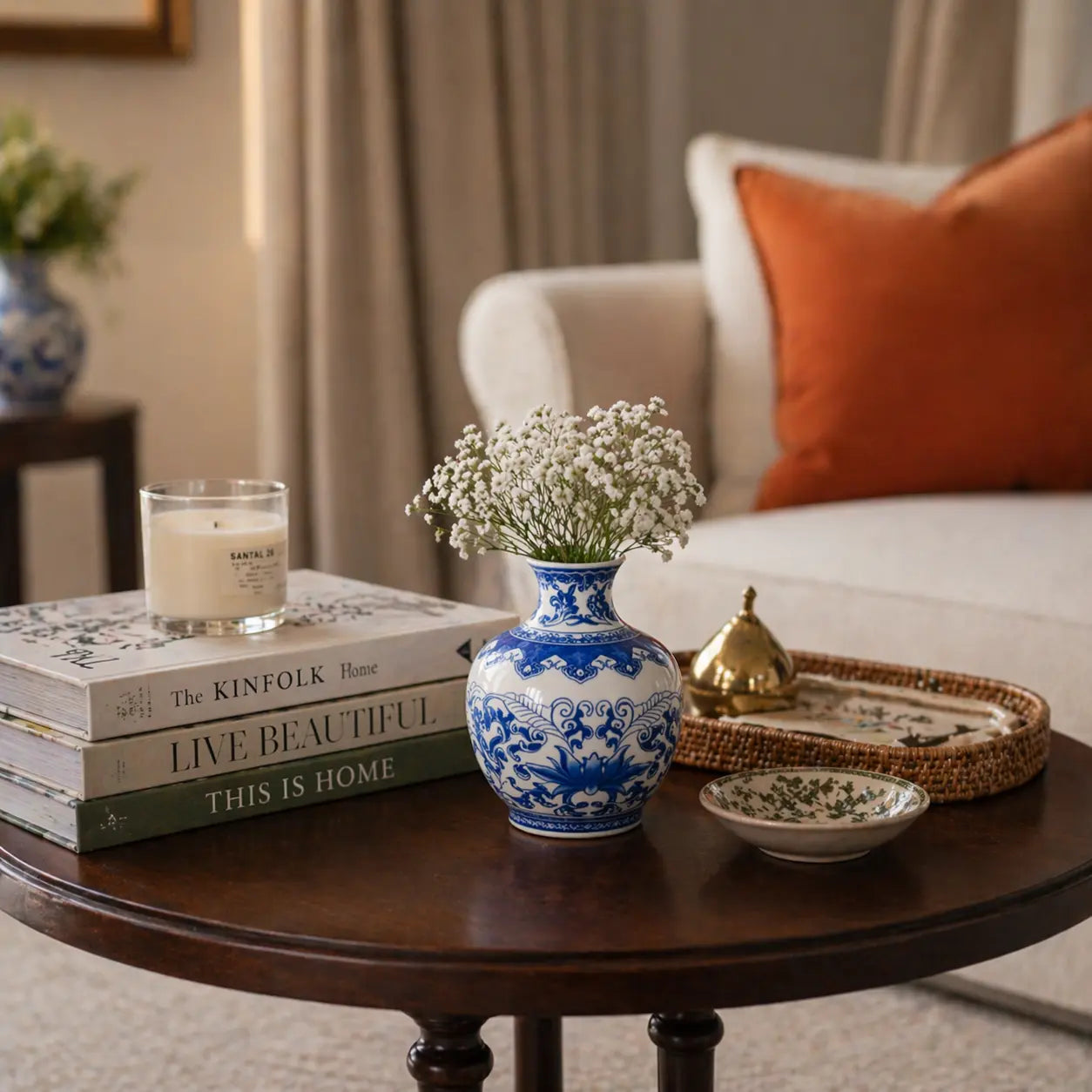 Vaso Decorativo em Porcelana Estilo Oriental