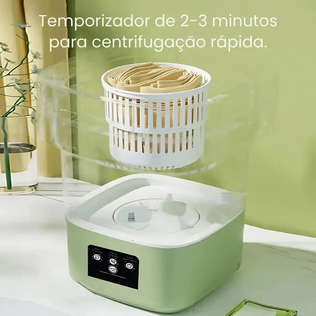 Mini Máquina de Lavar Roupa Dobrável TurboClean 9 Litros