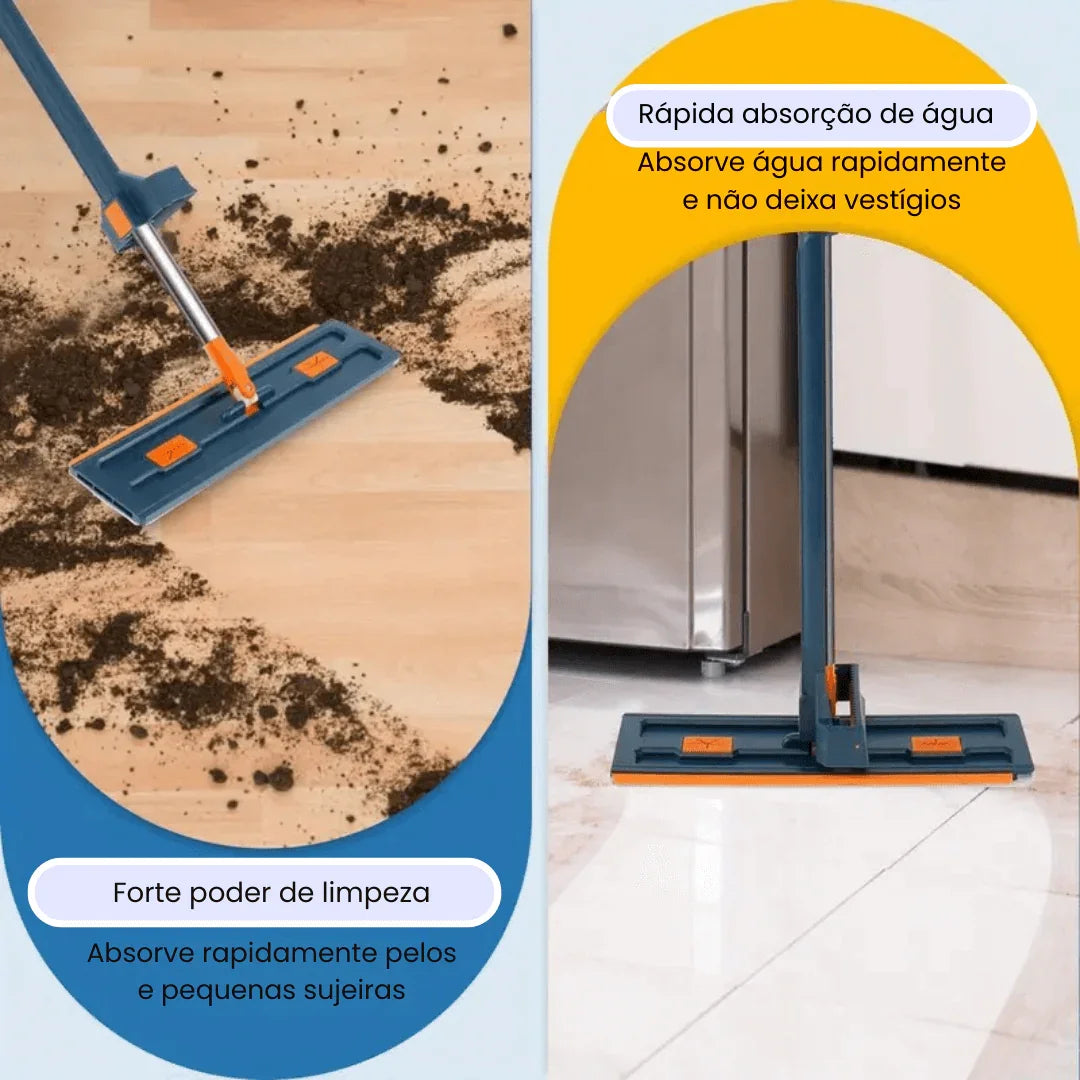 Mop de Limpeza Flat Slim 360º + Balde Retrátil