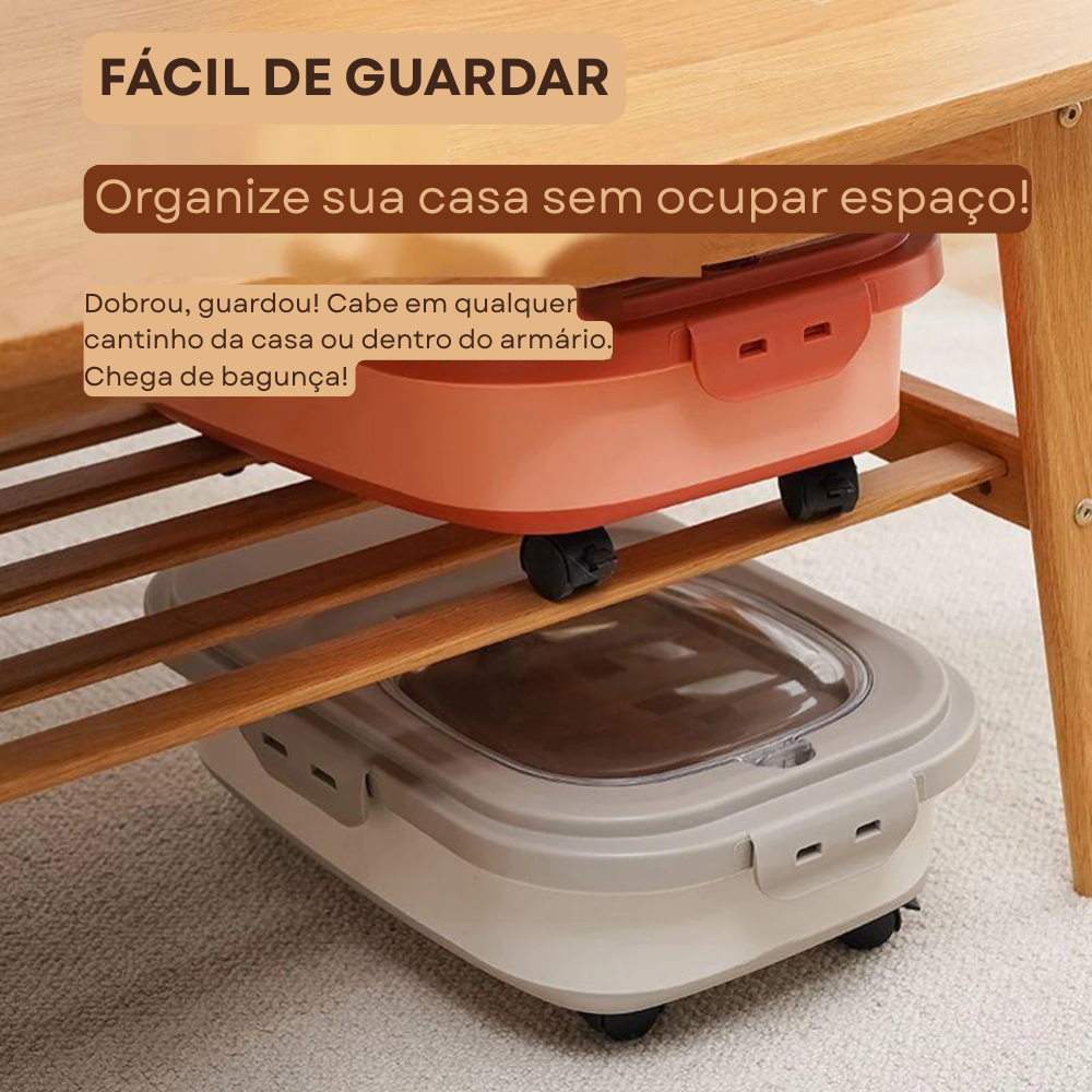 Armazenador Dobrável de Ração 15kg com Copo Medidor