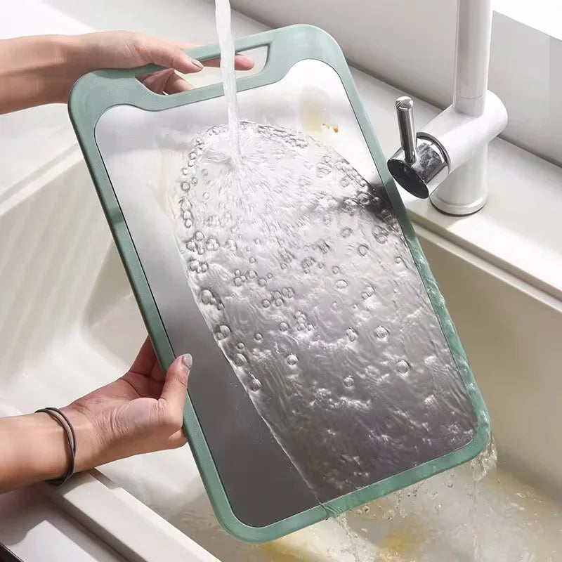 Tábua de Corte Multifuncional de Aço inoxidável com borrachas anti-derrapante
