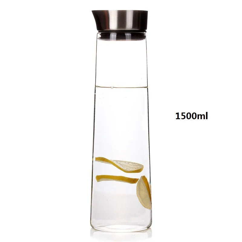 Jarra de Água de vidro com tampa de aço inoxidável de 1.5L - Tullip