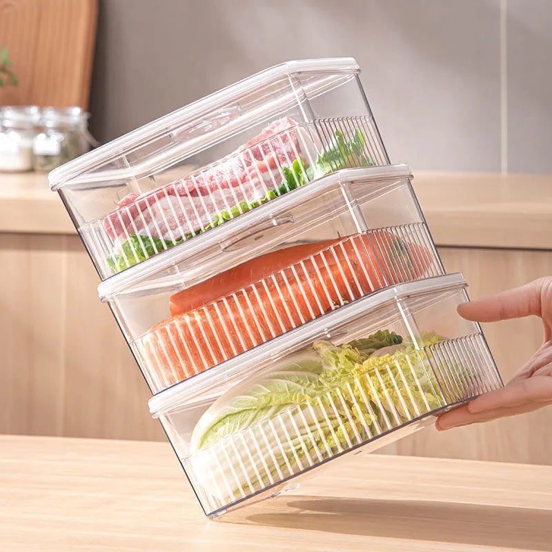 Organizador de Geladeira com Cesto e Controle de Ventilação