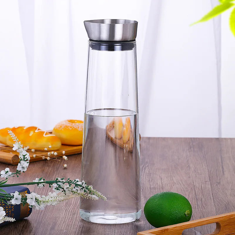Jarra de Água de vidro com tampa de aço inoxidável de 1.5L - Tullip