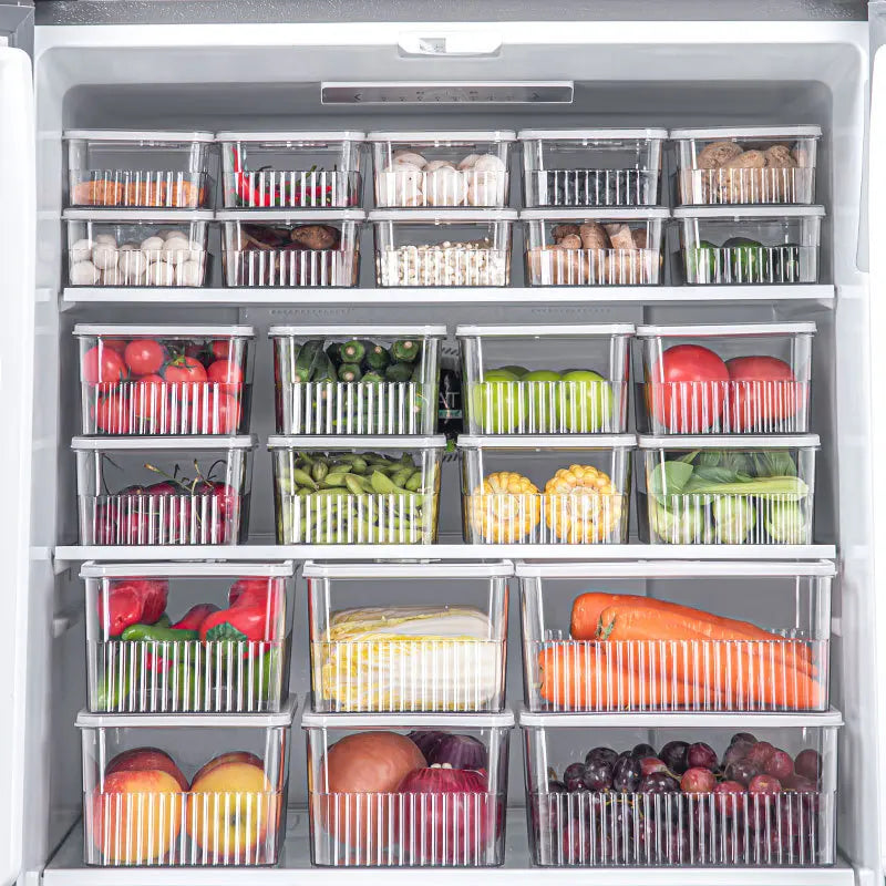 Organizador de Geladeira com Cesto e Controle de Ventilação