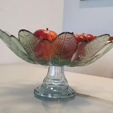 Fruteira de Vidro com Pé em Forma de Flor 40cm