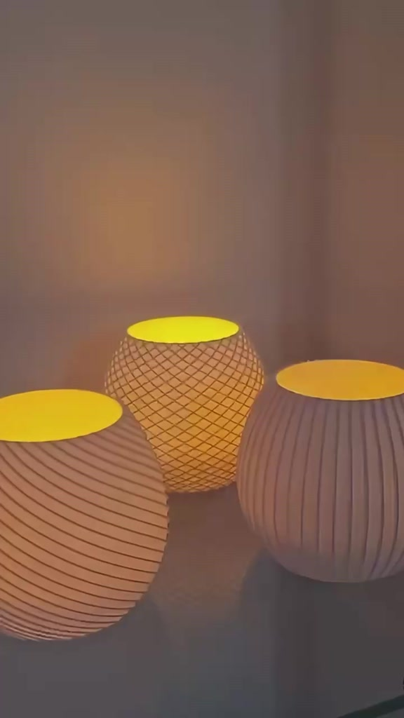 Porta-Velas Decorativos Modernos com Vela LED (Kit 3)