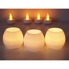 Porta-Velas Decorativos Modernos com Vela LED (Kit 3)