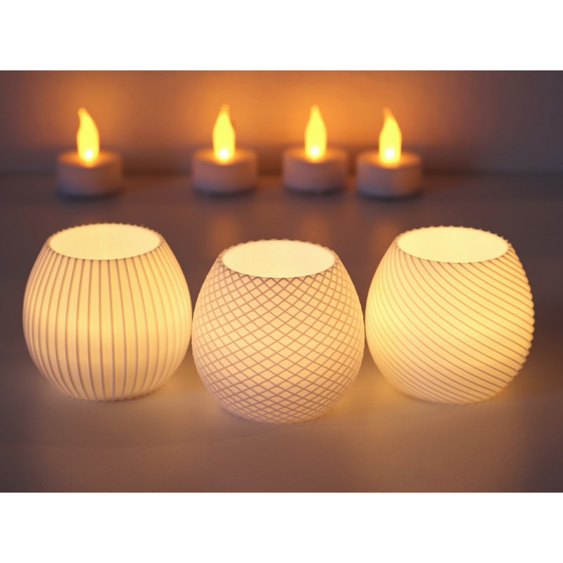 Porta-Velas Decorativos Modernos com Vela LED (Kit 3)