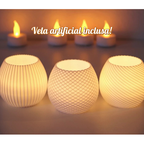 Porta-Velas Decorativos Modernos com Vela LED (Kit 3)
