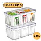 Organizador de Geladeira com Cesto e Controle de Ventilação
