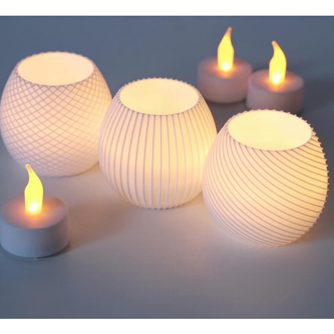 Porta-Velas Decorativos Modernos com Vela LED (Kit 3)
