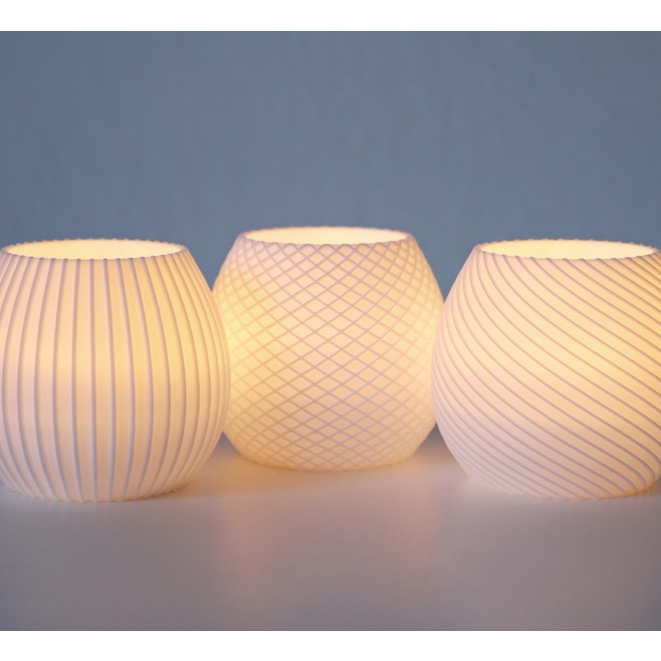 Porta-Velas Decorativos Modernos com Vela LED (Kit 3)