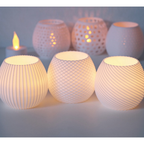 Porta-Velas Decorativos Modernos com Vela LED (Kit 3)