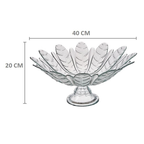 Fruteira de Vidro com Pé em Forma de Flor 40cm