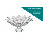 Fruteira de Vidro com Pé em Forma de Flor 40cm