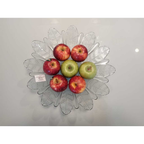 Fruteira de Vidro com Pé em Forma de Flor 40cm