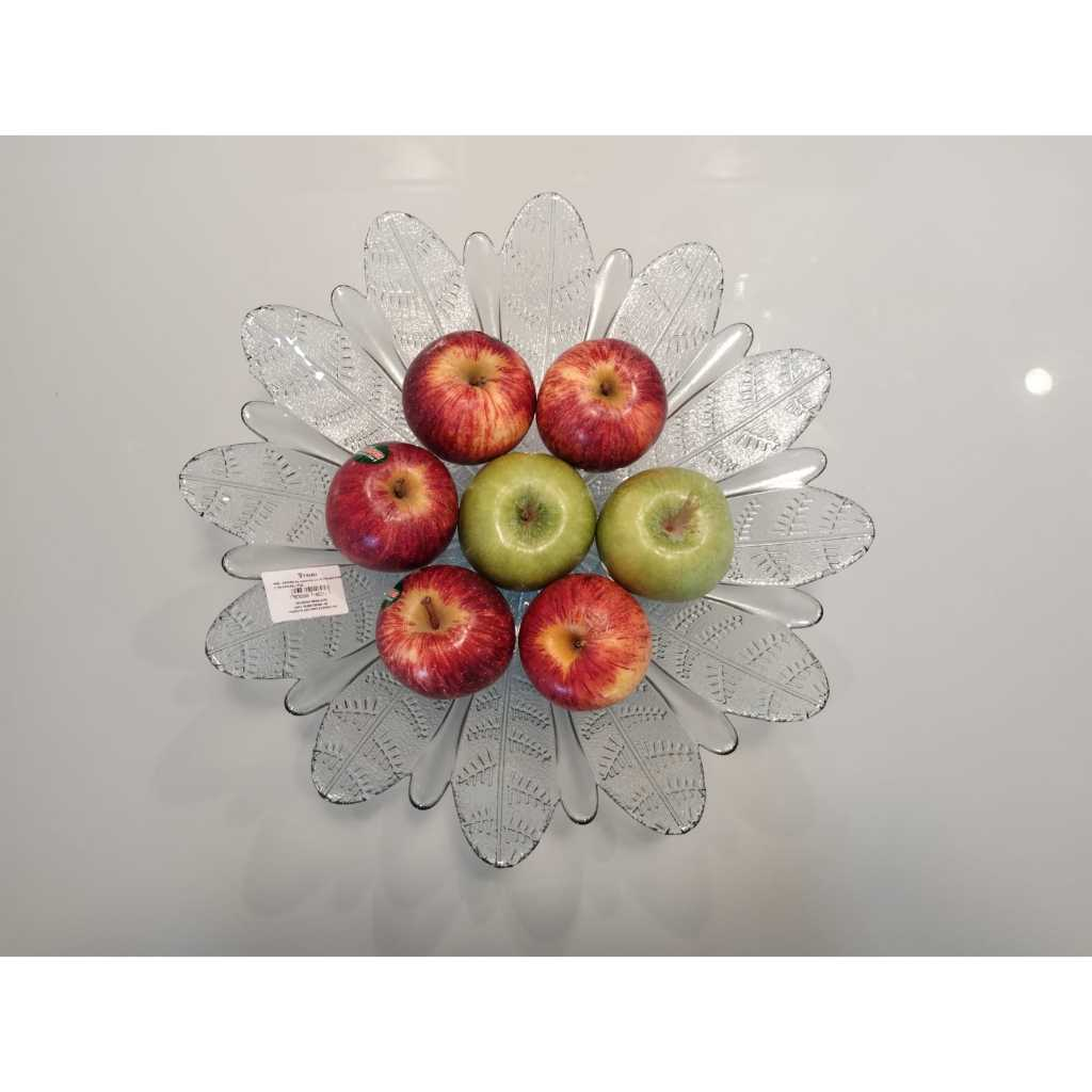 Fruteira de Vidro com Pé em Forma de Flor 40cm