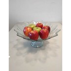 Fruteira de Vidro com Pé em Forma de Flor 40cm
