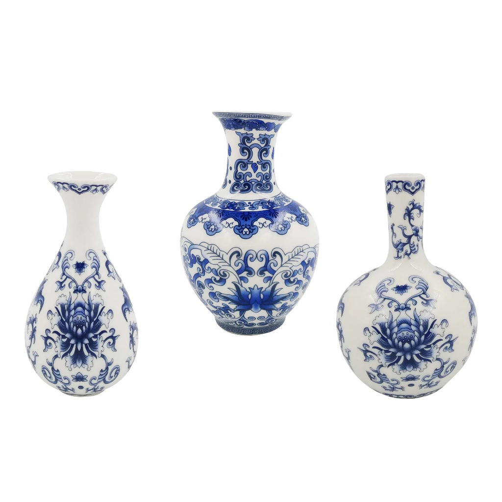 Vaso Decorativo em Porcelana Estilo Oriental