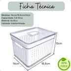 Organizador de Geladeira com Cesto e Controle de Ventilação