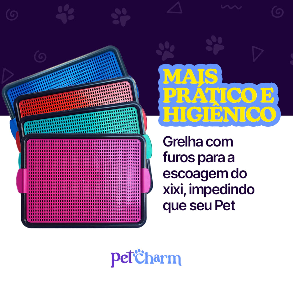 Sanitário Canino com Grade Banheiro Pet para Cães Xixi e Cocô