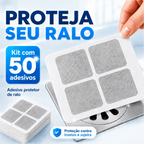 Kit com 50 adesivos protetores de ralo Decoricasa de microfibra branca para bloquear insetos e evitar entupimentos.