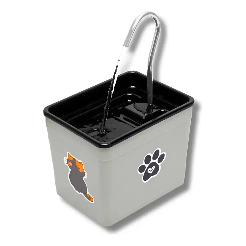 Fonte de água Decoricasa AquaPet Pro cinza com bica de fluxo contínuo para cães e gatos