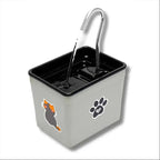 Fonte de água Decoricasa AquaPet Pro cinza com bica de fluxo contínuo para cães e gatos