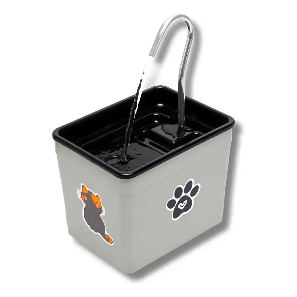 Fonte de água Decoricasa AquaPet Pro cinza com bica de fluxo contínuo para cães e gatos