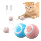 Decoricasa bola elétrica giratória automática para gatos nas cores rosa e azul com cabo de carregamento USB