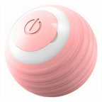 Bola elétrica giratória rosa Decoricasa para gatos com botão de ligar e design texturizado recarregável via USB