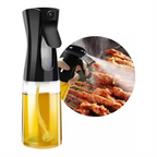 Borrifador de óleo Decoricasa com design ergonômico preto e recipiente de vidro transparente para cozinha e air fryer
