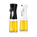 Borrifador de óleo Decoricasa em spray, disponível nas cores preta e branca, com design ergonômico e frasco de vidro.