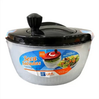 Centrífuga de salada manual Decoricasa de 4 litros com tampa preta e cesto transparente para secar folhas e legumes