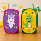Cestos organizadores dobráveis Decoricasa com estampas de unicórnio e dinossauro para brinquedos infantis