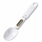Colher medidora digital branca Decoricasa com visor LCD para pesagem precisa de ingredientes em receitas