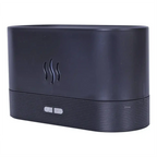 Difusor de aromas Decoricasa preto com design moderno, efeito de chama LED e botões de controle frontais.