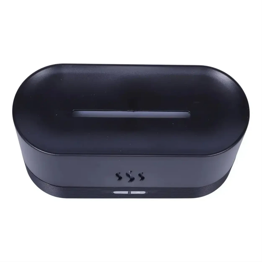 Difusor de aromas Decoricasa preto com design oval e saída de névoa para umidificação e aromaterapia