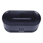 Difusor de aromas Decoricasa preto com design oval e saída de névoa para umidificação e aromaterapia