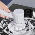 Escova elétrica de limpeza Decoricasa branca com rotação 360 graus removendo gordura de fogão com espuma