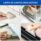 Escova de limpeza Decoricasa para frestas e cantos difíceis com cerdas de fibra cinza e cabo ergonômico bege