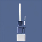 Conjunto de escova sanitária de silicone VasoClean Decoricasa com suporte azul e escova de detalhes branca