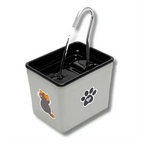 Fonte de água Decoricasa AquaPet Pro cinza com torneira metálica para cães e gatos