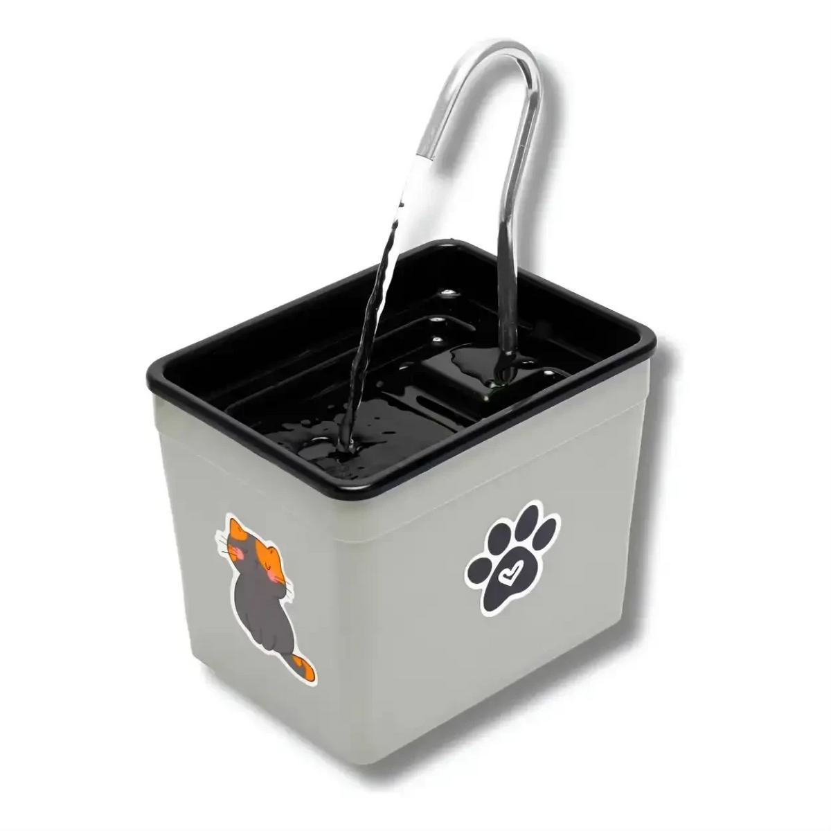 Fonte de água Decoricasa AquaPet Pro cinza com torneira metálica para cães e gatos