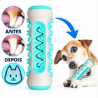 Mordedor dental Decoricasa 3 em 1 para cachorro em formato de osso com cerdas de borracha para limpeza de tártaro