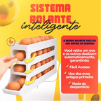 Organizador de ovos Decoricasa com 4 camadas deslizantes e sistema rolante automático para geladeira