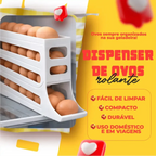 Organizador de ovos Decoricasa com 4 camadas deslizantes e sistema de rolamento automático para geladeira